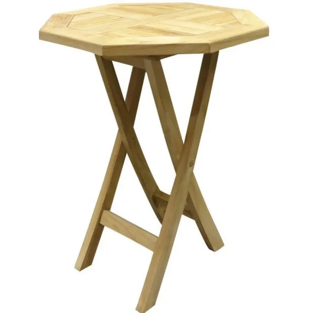AVH-Outdoor Tuinmeubelen Klaptafel 60 cm achtkantig teak Bruin / Terre
