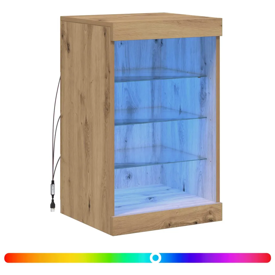 vidaXL LED Sideboard Artisan Eiken 41 x 37 x 67 cm Bewerkt hout, foto 4