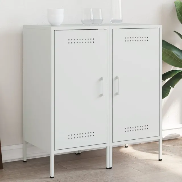 vidaXL Dressoirs 2 st 36x39x79 cm staal wit, foto 2