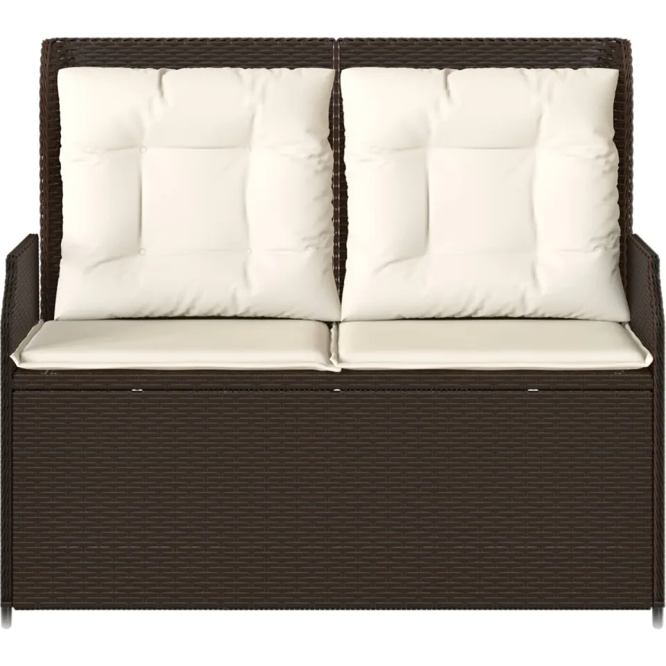 vidaXL Tuinbank Bruin poly rattan, foto 4