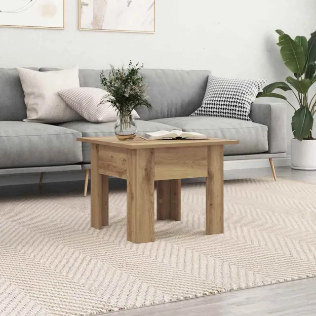 vidaXL Salontafel Artisan Eiken 55 x 55 x 42 cm Bewerkt hout Bruin