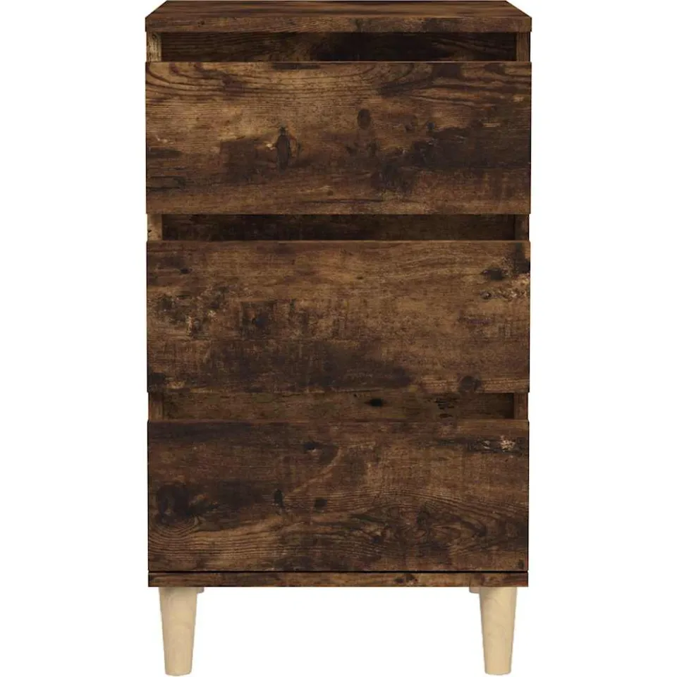 vidaXL Nachtkastje 40x35x70 cm bewerkt hout gerookt eikenkleurig, foto 4