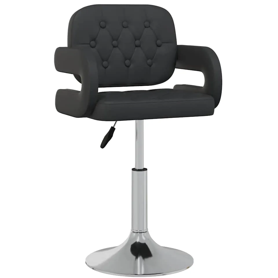 vidaXL Eetkamerstoelen draaibaar 2 st kunstleer zwart