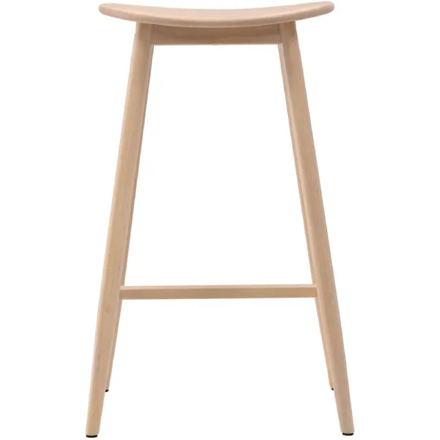 QUVIO Vira Barkruk - Whitewash Hout - Duurzaam en Comfortabel Design Gebroken wit