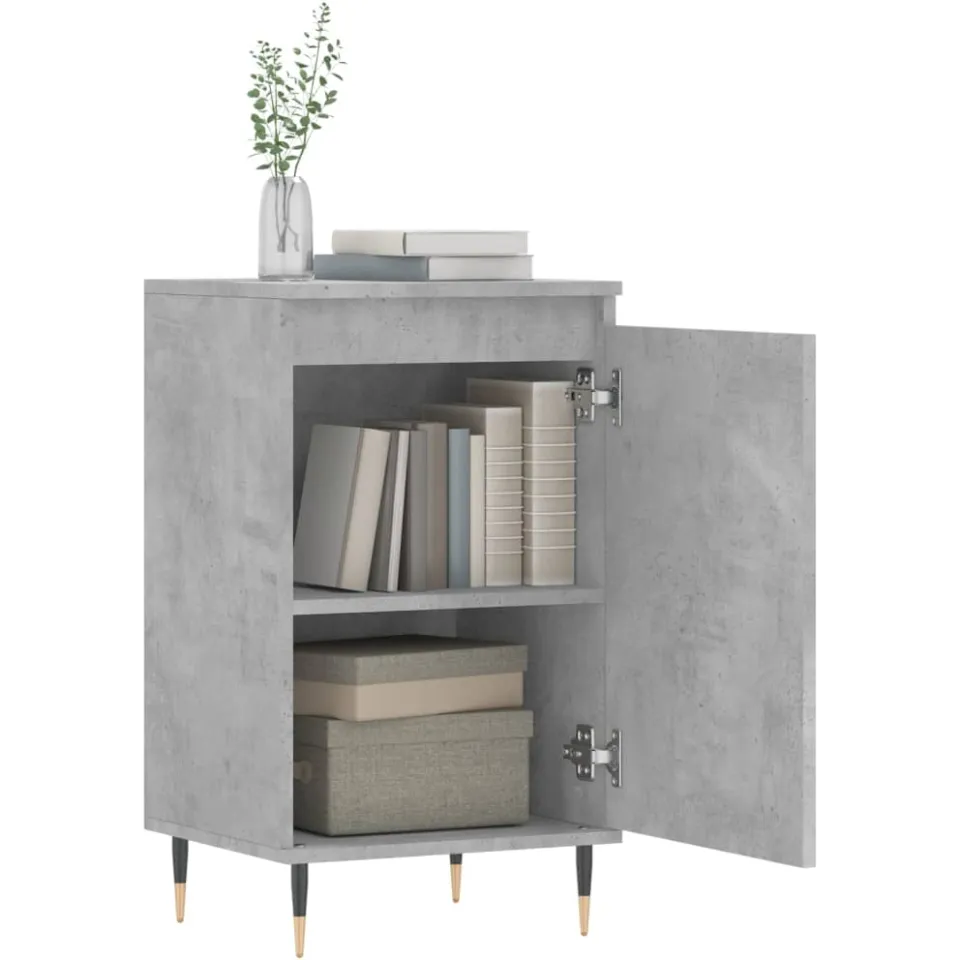 vidaXL Dressoirs 2 st 40x35x70 cm bewerkt hout betongrijs zwart, foto 4