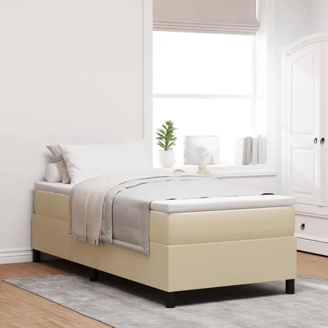 vidaXL Platform bedframe Grijs groen 100 x 200 cm Katoen Stof