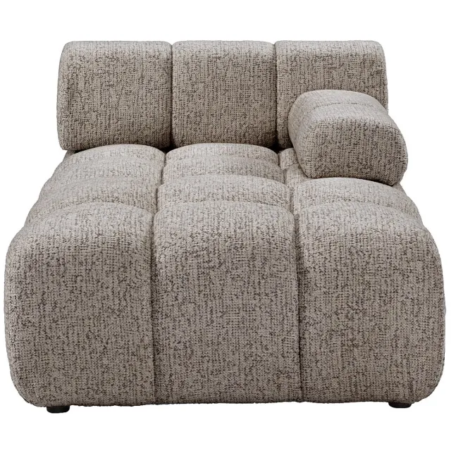 Vente-unique Chaise longue rechts met armleuning in gemêleerde taupe stof FACIVIL