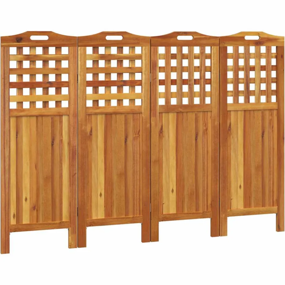 vidaXL Kamerscherm met 4 panelen 162x2x115 cm massief acaciahout Bruin