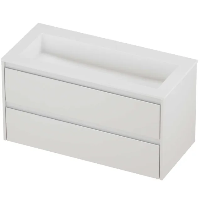 Proline Aristo Badmeubelset Polystone Elegant 100x46x54 cm Mat White Glans Wit