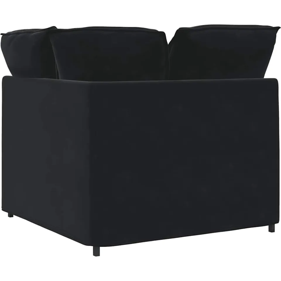 vidaXL Modulaire hoekmodule bank met kussens 100 cm zwart, foto 4