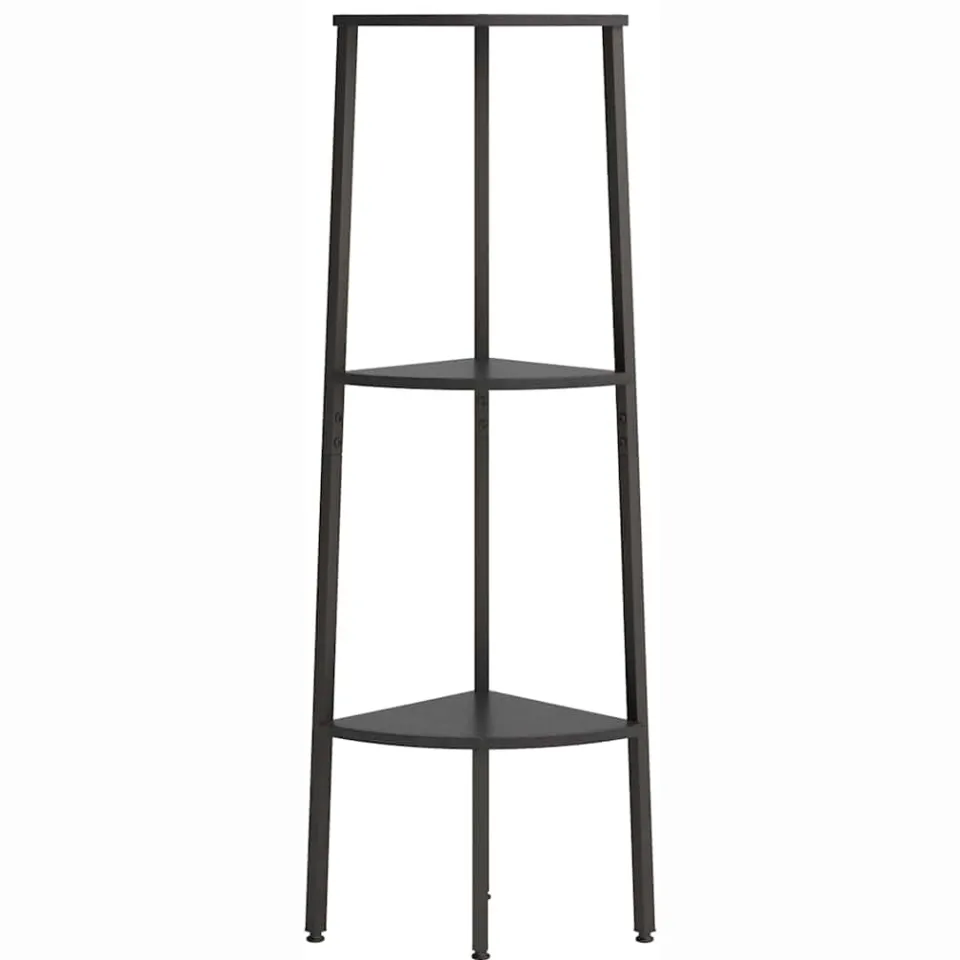 vidaXL Hoekkastje met 3 schappen 45,5x31,5x120 cm zwart