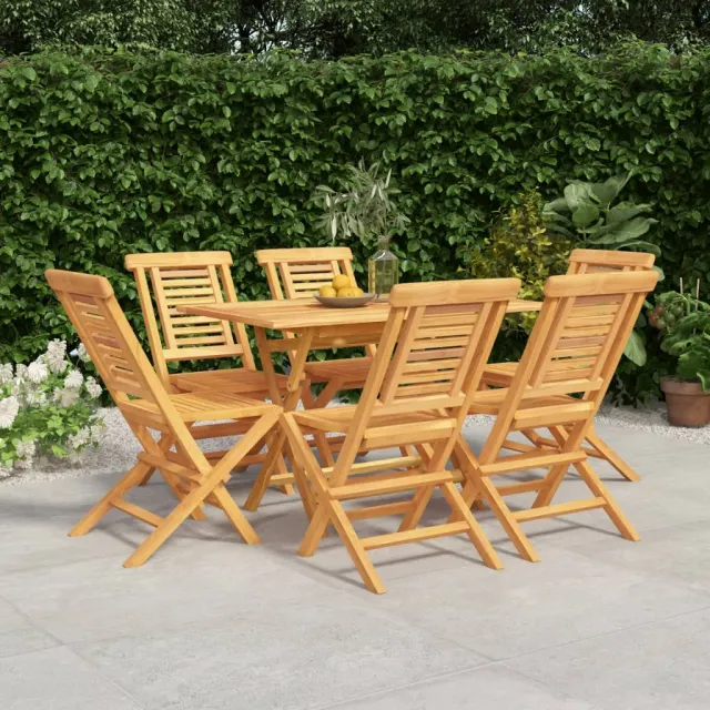 vidaXL 7-delige Tuinset massief teakhout bruin, foto 2