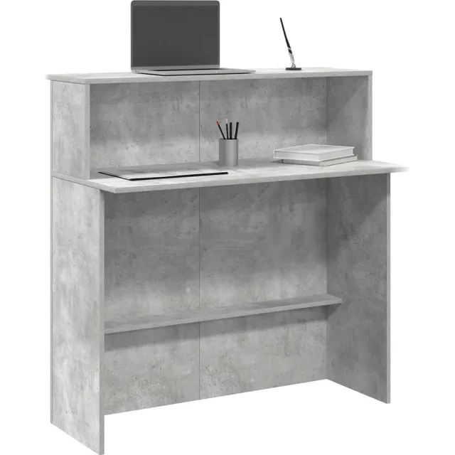 vidaXL Receptiebalie 100x50x103,5 cm bewerkt hout betongrijs