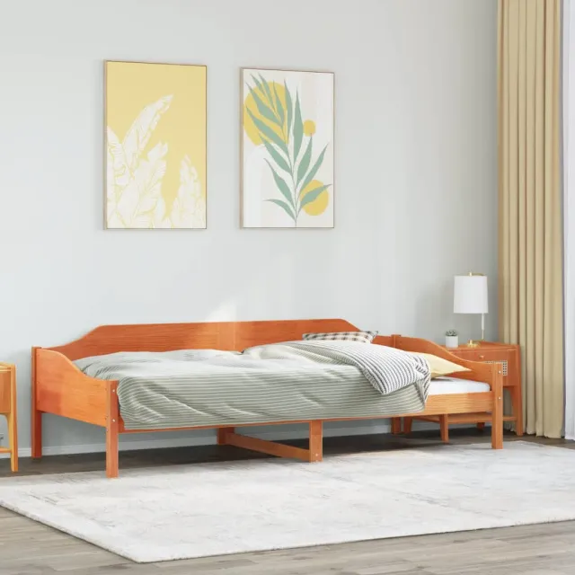 vidaXL Bedframe zonder matras massief grenenhout wasbruin 90x200 cm bruin