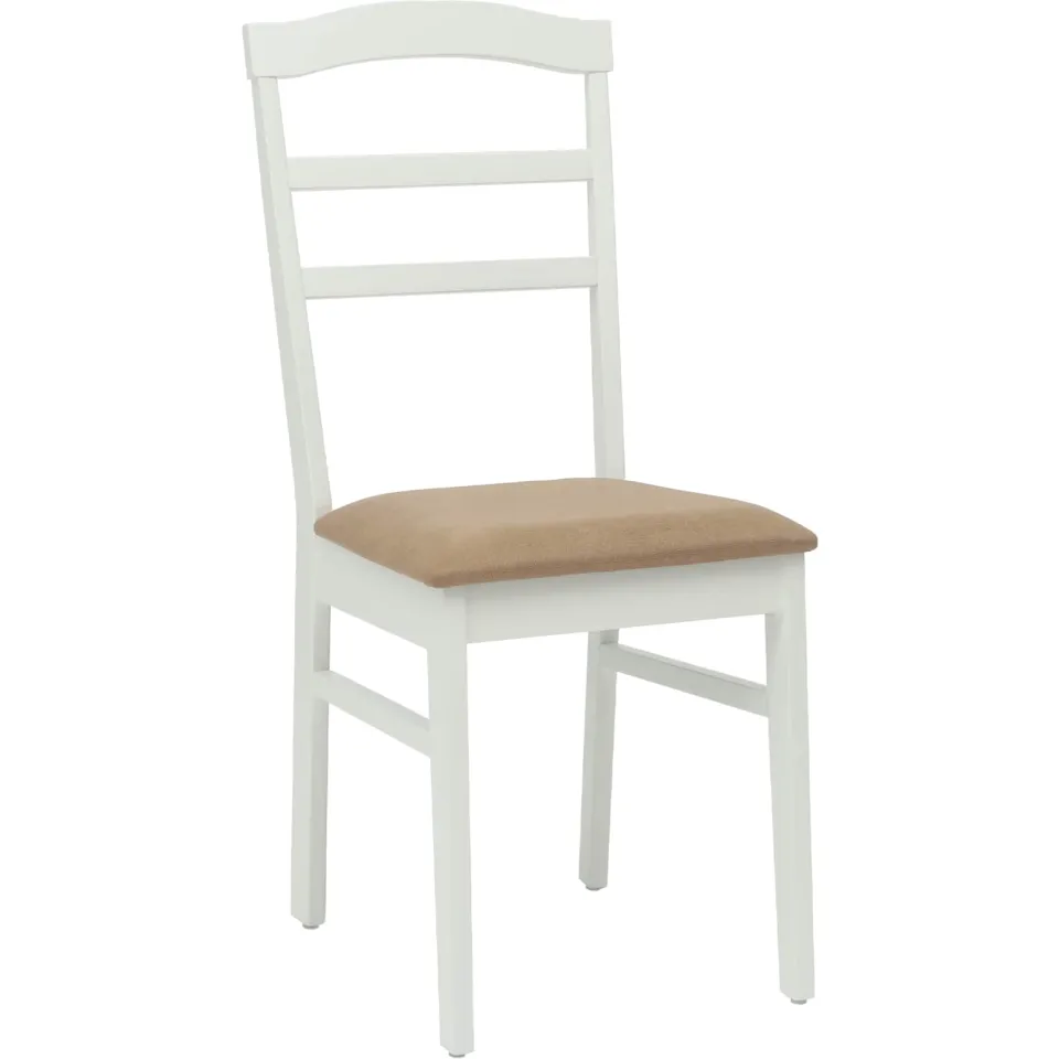 vidaXL Eetkamerstoel 2 st Massief Rubberhout Wit en Bruin, foto 4