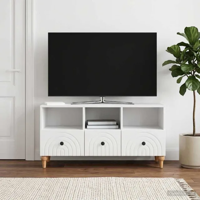 vidaXL TV-kast 102 x 34,5 x 50 cm Hoogglans Wit Geconstrueerd hout, foto 2