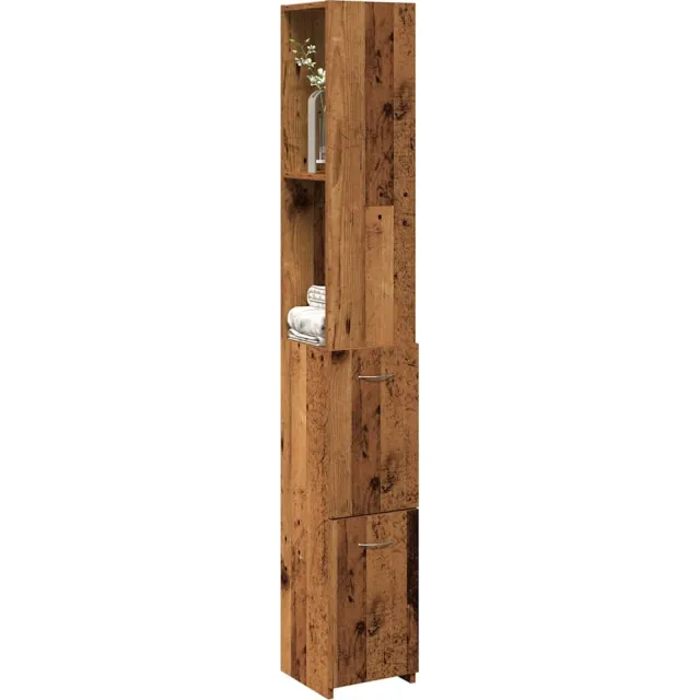 vidaXL Badkamerkast 25x25x170 cm bewerkt hout oud houtkleurig Bruin