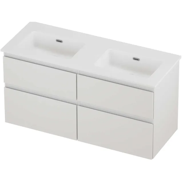Proline Tribute Badmeubelset Porselein Elegant 120x46x62 cm Mat White Glans Wit