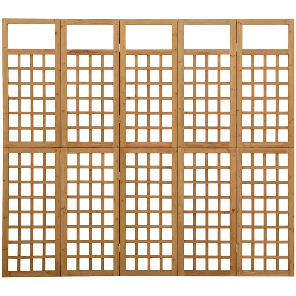 vidaXL Kamerscherm/trellis met 5 panelen 201,5x180 cm vurenhout bruin, foto 2