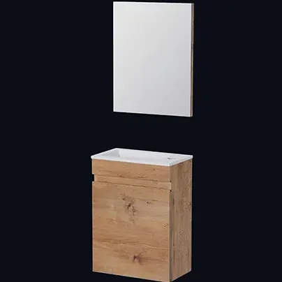 Aquazuro Fonteinmeubelset Napoli - Inclusief Wastafel En Spiegel - Softclose - Naturel Eiken - 39,4x21,7x52cm, foto 4