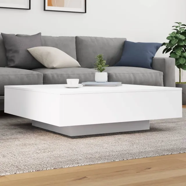vidaXL Salontafel 100x100x31 cm bewerkt hout wit, foto 2