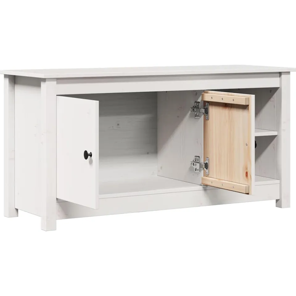 vidaXL Tv-meubel 103x36,5x52 cm massief grenenhout wit, foto 4