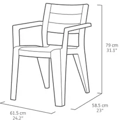 Keter Tuinstoel Julie Cappuccino 61,5x58,5x79cm beige, foto 3