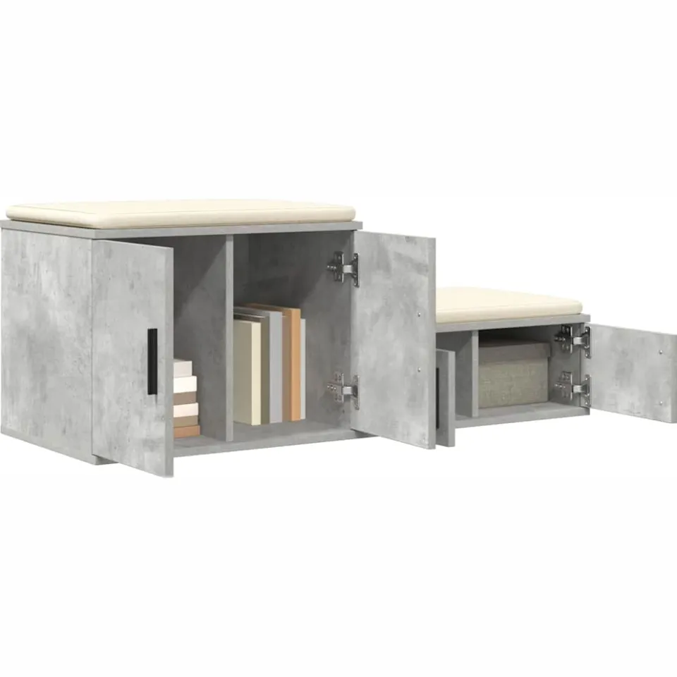 vidaXL Opbergkast 2 st Beton Grijs 127 x 41 x 40 cm Bewerkt hout