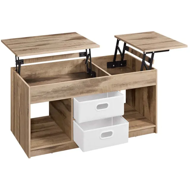 Songmics Salontafel – Met 2 lades en vakken Wit