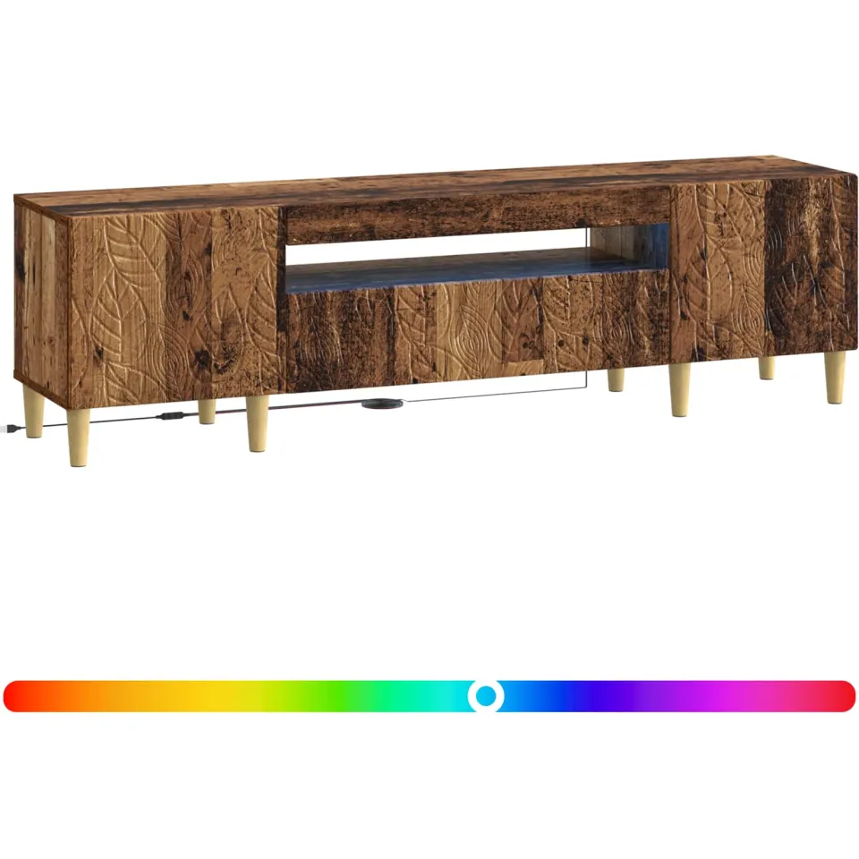 vidaXL LED tv-meubel DELFT 153 x 35 x 43 cm Oud hout Bewerkt hout bruin, foto 3