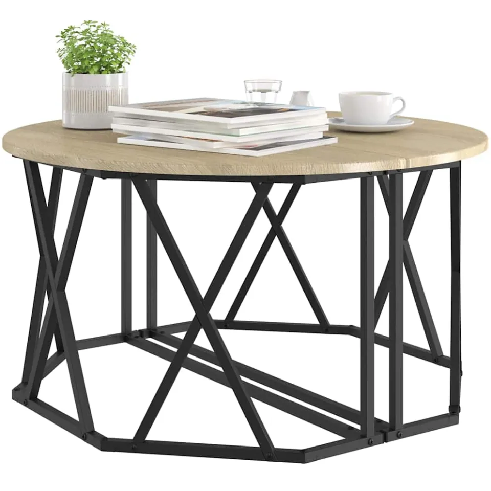 vidaXL Salontafel Sonoma Eiken 80 x 80 x 42 cm, foto 2