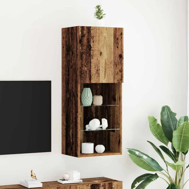 vidaXL Tv-meubelset 40,5 x 30 x 102 cm Oudhout Bewerkt hout Bruin
