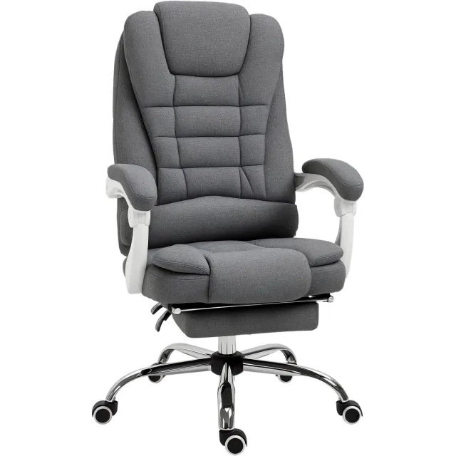 Vinsetto Bureaustoel-65x70x118cm-Polyester-Donkergrijs