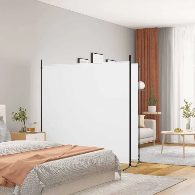 vidaXL Kamerscherm met 2 panelen 348x180 cm stof wit, foto 2