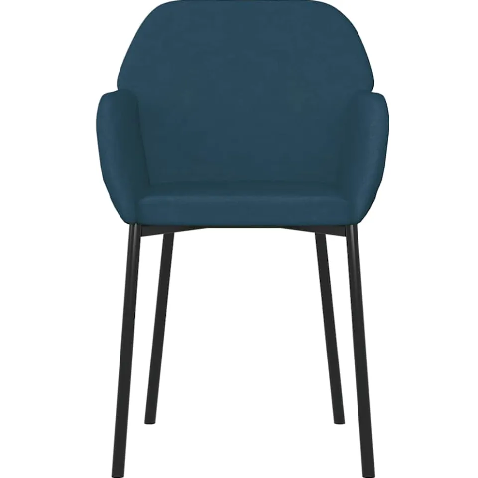 vidaXL Eetkamerstoelen 2 st fluweel blauw, foto 4