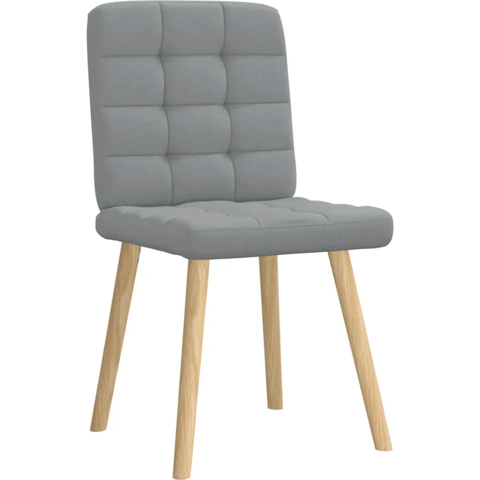 vidaXL Eetkamerstoelen 6 st stof lichtgrijs grijs, foto 4