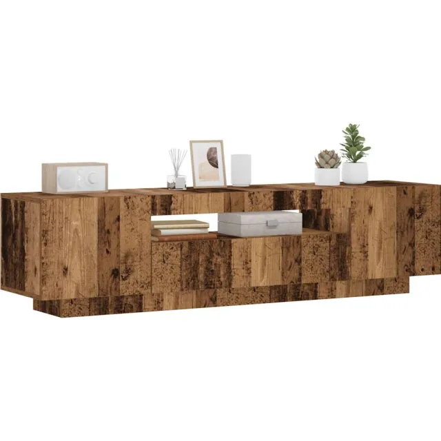 vidaXL Tv-meubel met LED 160x35x40 cm bewerkt hout oud hout Bruin