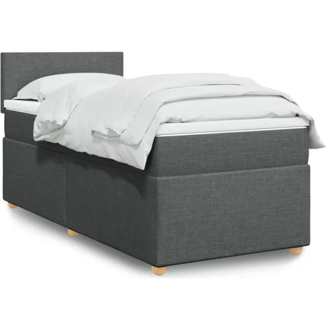 vidaXL Boxspring met matras stof donkergrijs 90x190 cm grijs