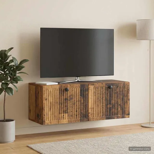 vidaXL Wandbeugel TV-kast Oud hout 78,5 x 31 x 30 cm Bewerkt hout Bruin