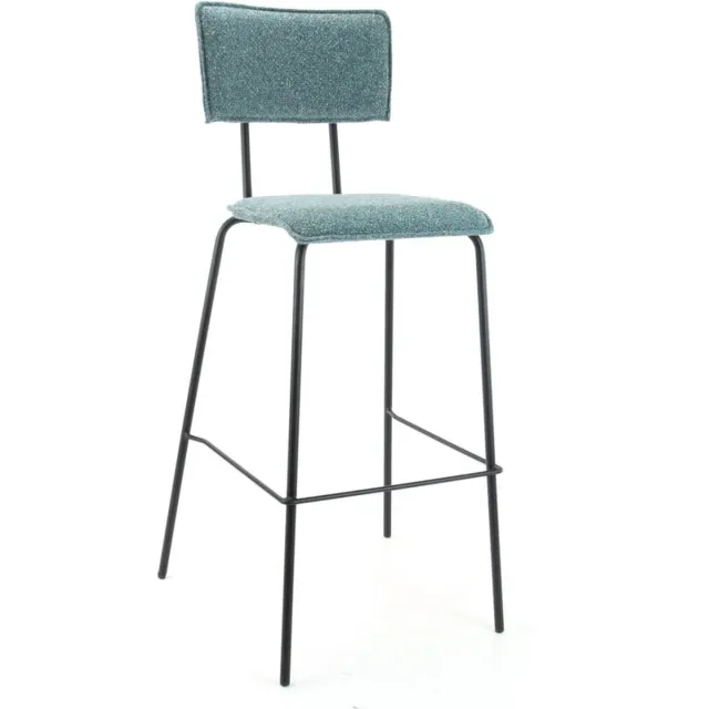 Workliving Barkruk Hoog Bo Society - Boucle Petrol - 82 CM