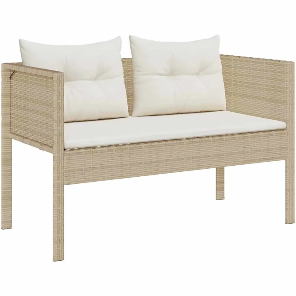 vidaXL Tuinbankenset 6 st Beige en Crème poly rattan, foto 4