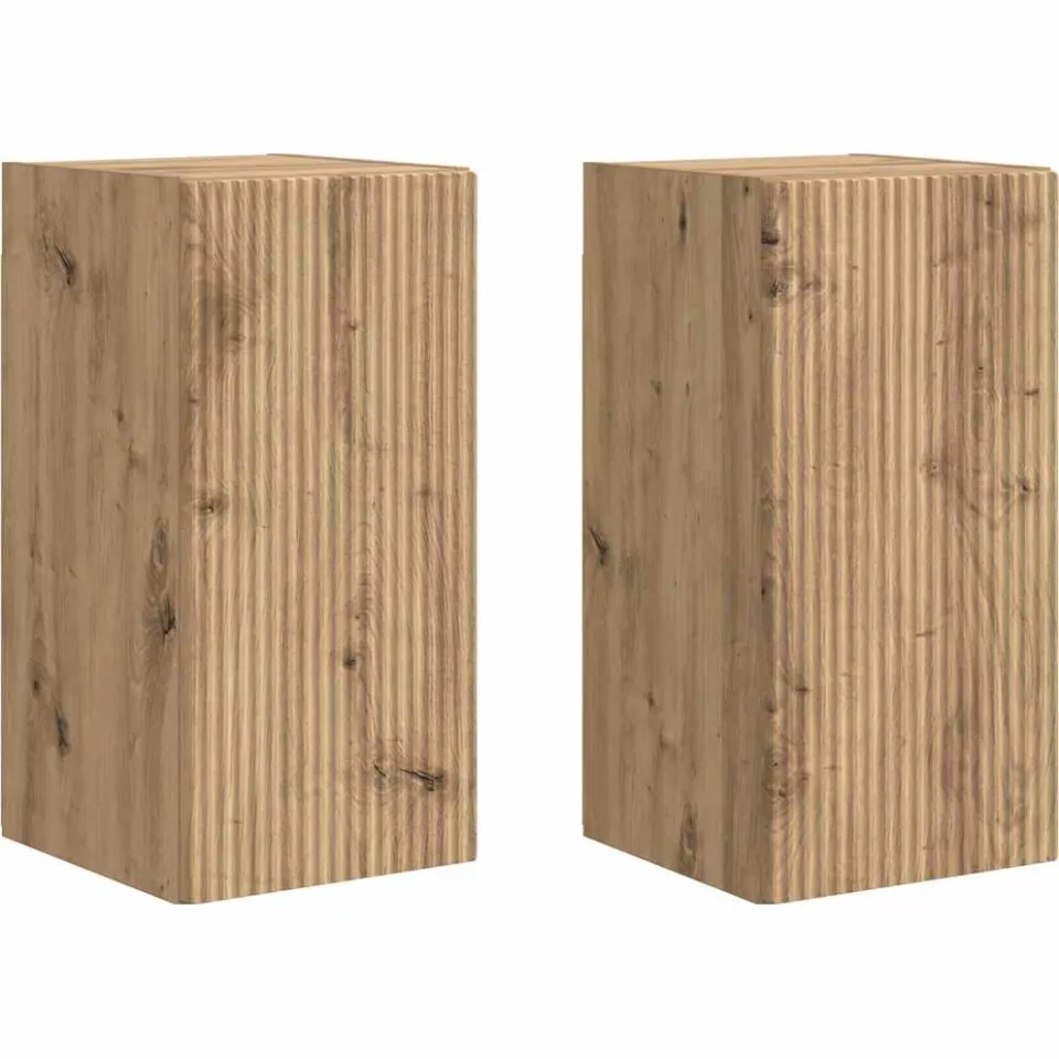 vidaXL TV Wandkast 2 st Ambachtelijk eiken Bewerkt hout, foto 3