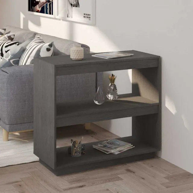 vidaXL Boekenkast 80x35x71 cm massief grenenhout grijs, foto 2