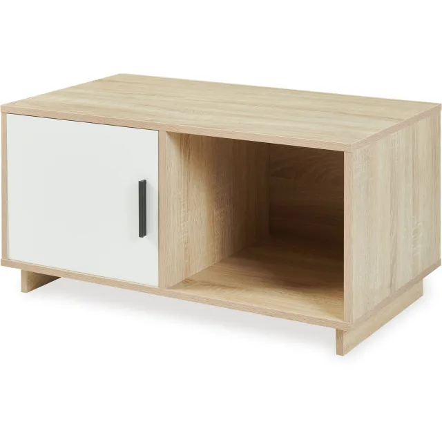 en.casa Salontafel Kenta 80x45x40 cm sonoma eiken en wit [en.casa]