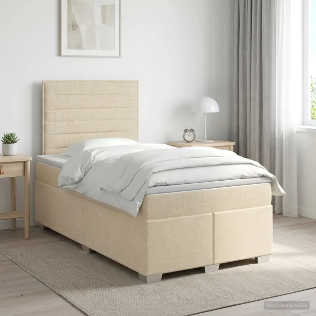 vidaXL Boxspringbed met matras Donkerbruin 120 x 200 cm Stof