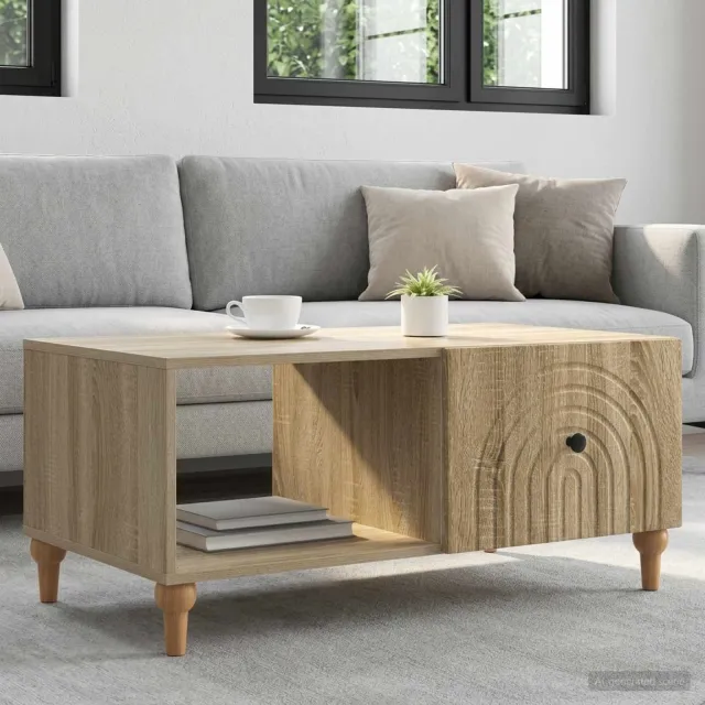 vidaXL Salontafel Sonoma Eiken 90 x 50 x 40 cm Bewerkt hout Bruin
