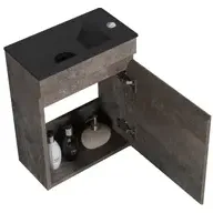 Aquazuro Fonteinmeubelset Napoli - Inclusief Wastafel En Spiegel - Softclose - Betongrijs - 40x22x52cm grijs, foto 2