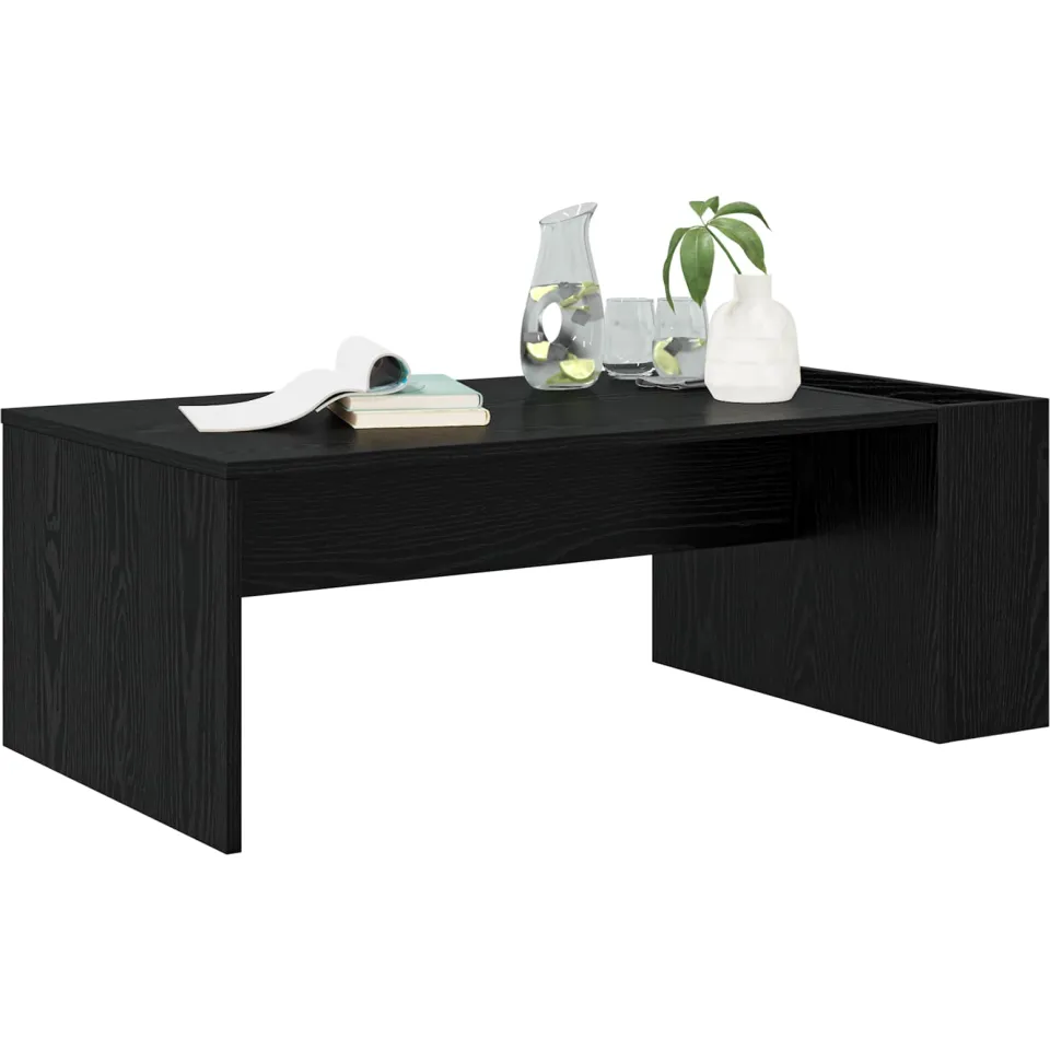 vidaXL Salontafel Zwart Eiken 95 x 50 x 34 cm Bewerkt hout