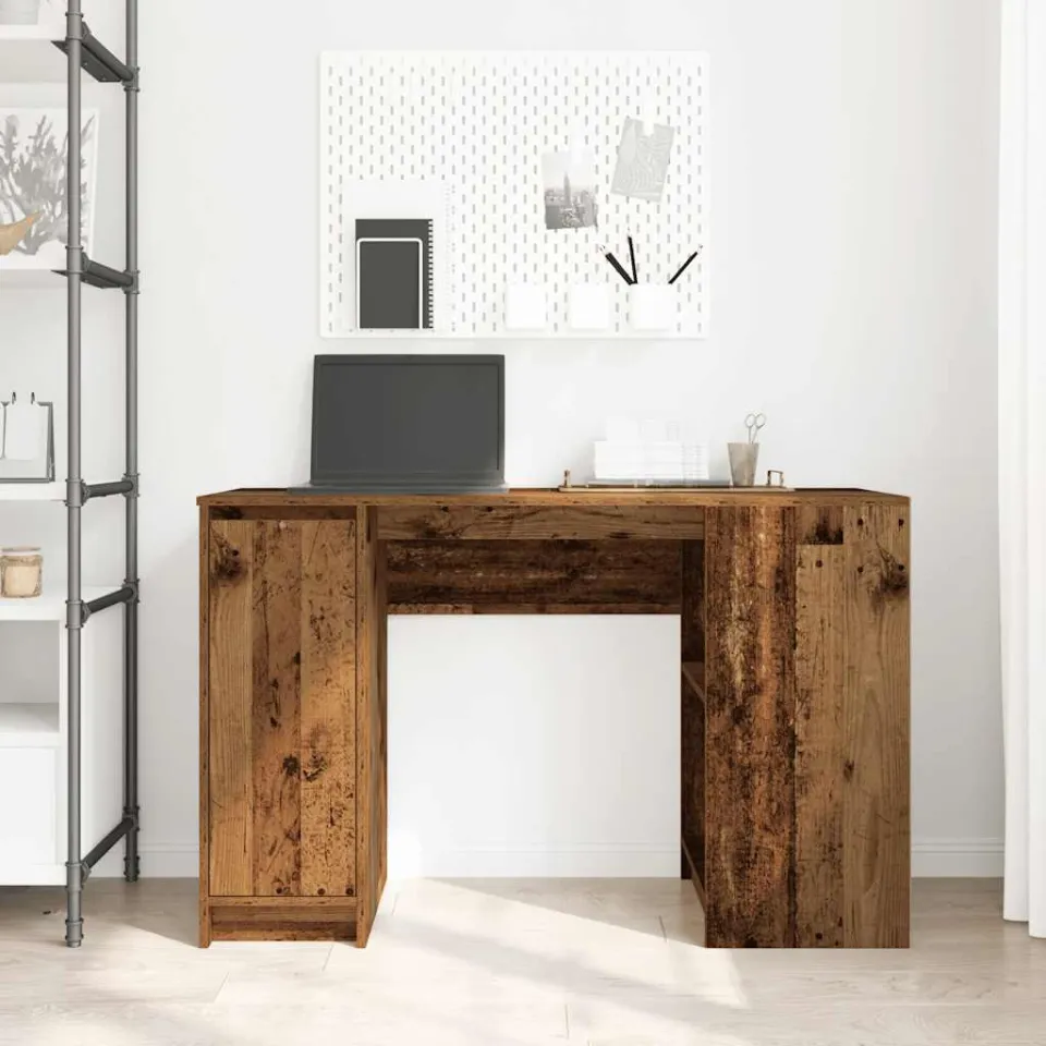 vidaXL Bureau 120x42x76 cm spaanplaat oud hout bruin, foto 3