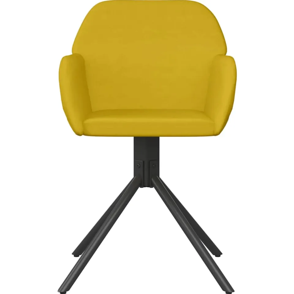 vidaXL Eetkamerstoelen draaibaar 2 st fluweel geel, foto 4
